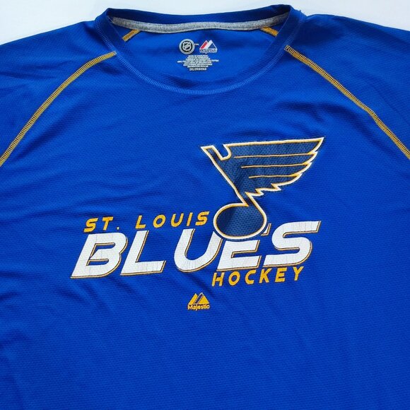 NHL Majestic St. Louis Blues hockey jersey blue men's size 2XL - Picture 2 of 9